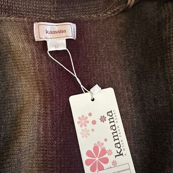 New with tags Kamana Wine Multi Colored Chunky Sleeveless Fringe Boho Cardigan - Picture 6 of 8